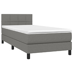 Avis Vidaxl Sommier à lattes de lit avec matelas et LED Gris foncé 90x200cm