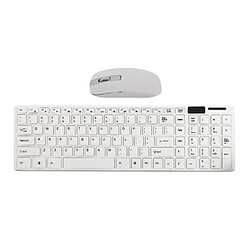 Ordinateurs Tablettes Intelligentes PC USB Sans Fil 2.4GHZ Kit Combiné Clavier Et Souris Blanc pas cher