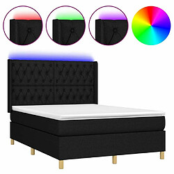 Sommier à lattes,Cadre à lattes de lit pour Adulte matelas et LED Noir 140x190 cm Tissu -MN71246