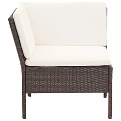 Maison Chic Salon de jardin 3 pcs + coussins - Mobilier/Meubles de jardin - Table et chaises d'extérieur Résine tressée Marron -MN95794 pas cher