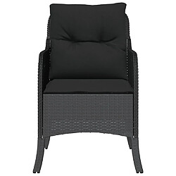 Acheter vidaXL Chaises de jardin avec coussins lot de 2 noir résine tressée