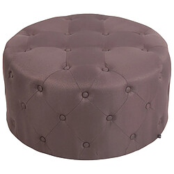 Decoshop26 Pouf tabouret repose-pieds capitonné en tissu marron 70x70x37cm TABO10141