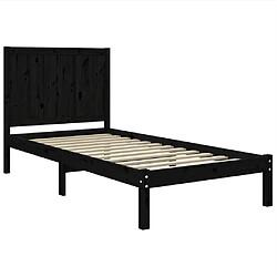 Avis vidaXL Cadre de lit sans matelas noir 75x190 cm bois de pin massif