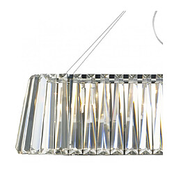 Luminaire Center Suspension Cecilia cristal et chrome poli 3 ampoules