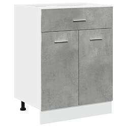 vidaXL Armoire de plancher à tiroir Gris béton 60x46x81,5 cm Aggloméré