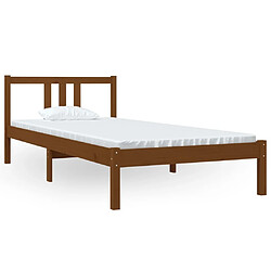 Maison Chic Lit adulte - Lit simple Cadre de lit,Structure du lit Contemporain Marron miel Bois massif 90x200 cm -MN65973