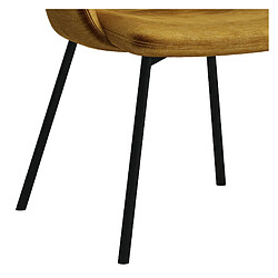 Moloo TRAVIS-Fauteuil de table en tissu Retro Safran et métal noir pas cher