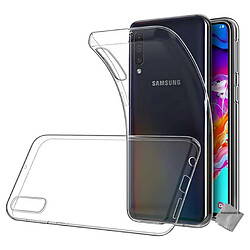 Htdmobiles Coque silicone gel fine pour Samsung Galaxy A70 + film ecran - TPU TRANSPARENT