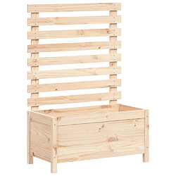 vidaXL Jardinière avec support 79x39,5x114 cm bois de pin massif