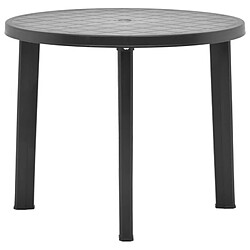 vidaXL Table de jardin Anthracite 89 cm Plastique