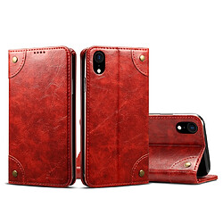 Wewoo Housse Coque Pour iPhone XR Baroque Etui à rabat horizontal simpleavec porte-cartes et rouge