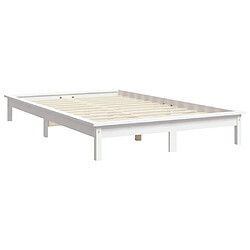 Avis vidaXL Cadre de lit sans matelas blanc bois de pin massif