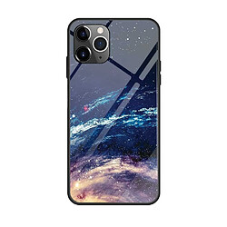 Wewoo Coque Rigide Pour iPhone 11 Pro étui en verre coloré peint ciel étoilé 