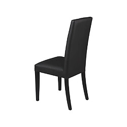 Vente-Unique Lot de 2 chaises TACOMA - Simili noir & pieds noirs pas cher