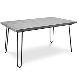 ICONIK INTERIOR Table de salle à manger Hairpin 150x90 - Bois et métal Gris