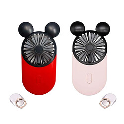 Avis Mini Ventilateur DecoLife Cute Mouse, Ventilateur Rechargeable USB Portable et Portable avec Une Belle Lumière LED, 3 Vitesses Réglables, Paquet de 2 (Rouge + Rose)