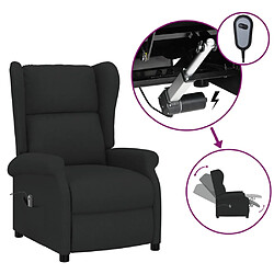 vidaXL Fauteuil inclinable électrique à oreilles noir tissu