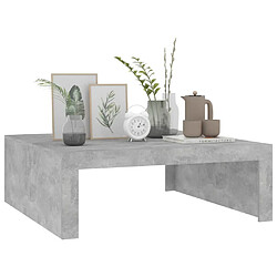 Avis vidaXL Table basse gris béton 100x100x35 cm bois d'ingénierie