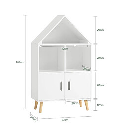 Acheter SoBuy KMB58-W Bibliothèque Enfant Étagère de Rangement pour Livres et Jouets Étagère à Livres Armoire Meuble de Rangement sur Pieds