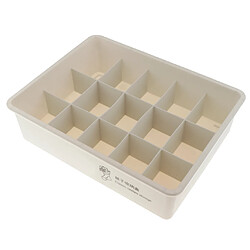 Acheter Organisateur de rangement pour sous-vêtements en plastique, tiroir pour conteneur à chaussettes, 15 grilles, gris clair