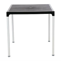 Table carrée noire 750 mm avec pieds aluminium Bolero pas cher