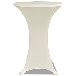 Avis Decoshop26 Housse de table Ø80cm Crème extensible 2 pcs DEC022500