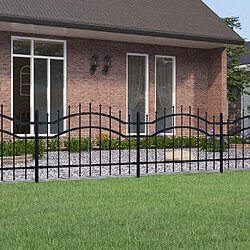 vidaXL Clôture de jardin avec sommet de lance Noir 115 cm