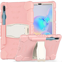 Coque en TPU + Silicone Résistant aux impacts souple avec béquille Fleur de cerisier rose pour votre Samsung Galaxy Tab S6 SM-T860 (Wi-Fi)/SM-T865 (LTE)/SM-T867