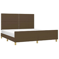 Avis Maison Chic Cadre/structure de lit avec tête de lit pour adulte - Lit Moderne Chambre Marron foncé 160x200 cm Tissu -MN95725