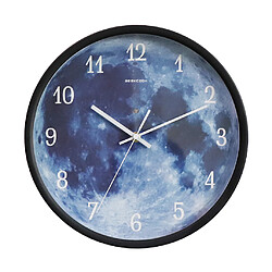 Horloge Murale Lumineuse 12 Pouces Ronde Décorative Horloge De Chambre à Coucher Cadeaux Noir