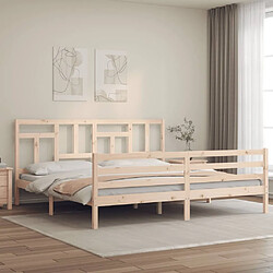 Maison Chic Lit adulte - Cadre Structure de lit avec tête de lit Contemporain 200x200 cm bois massif -MN94881