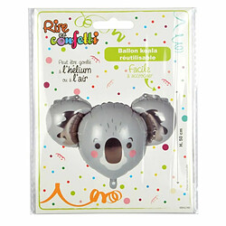 Paris Prix Ballon Gonflable Métallisé Tête de Koala 67cm Gris