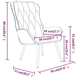 vidaXL Chaise de relaxation Gris clair Velours pas cher