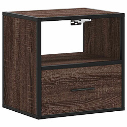 vidaXL Table de chevet murale chêne marron 40x31x39,5 cm