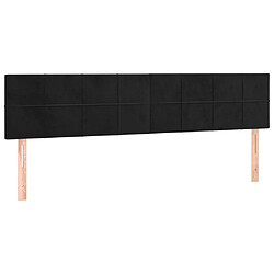 Maison Chic Lot de 2 Têtes de lit design pour chambre - Décoration de lit Noir 100x5x78/88 cm Velours -MN61008