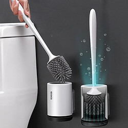 Universal Brosse de toilette en silicone Brosse à poils doux Suspension murale Toilette Porte-brosse Kit de nettoyage Caoutchouc thermoplastique durable | Porte-brosse de toilette