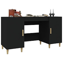 Maison Chic Bureau,Table de travail pour chambre Noir 140x50x75 cm Bois d'ingénierie -GKD65659 pas cher