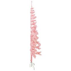 Avis vidaXL Demi sapin de Noël artificiel mince avec support Rose 150 cm