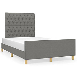 Maison Chic Lit adulte - Cadre Structure de lit avec tête de lit Contemporain Gris foncé 120x200 cm Tissu -MN31141