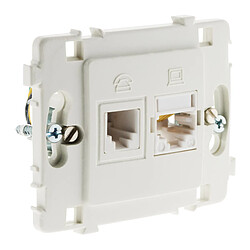 Zenitech Prise RJ11 + RJ45 nu blanc - Clarys