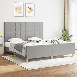 Maison Chic Lit adulte - Cadre Structure de lit avec tête de lit Contemporain Gris clair 180x200 cm -MN17211