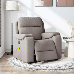 vidaXL Fauteuil de massage inclinable électrique Taupe Tissu