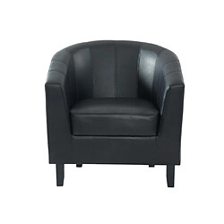 Vente-Unique Fauteuil cabriolet en simili noir CRISTOBAL II