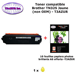 Toner compatible TN325 Y pour imprimante Brother DCP 9055CDN, 9270CDN Jaune+ 10f A6 brillants - T3AZUR