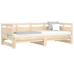 Avis Maison Chic Lit d'appoint Bois de pin solide 2x(90x200)cm,Lit coulissant Lit de repos -GKD38983