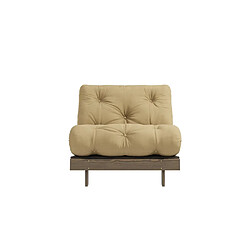 Acheter Inside 75 Fauteuil convertible futon ROOTS pin carob brown matelas wheat beige couchage 90 x 200 cm