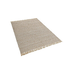 Acheter Beliani Tapis beige à carreaux 140 x 200 cm ZERDALI