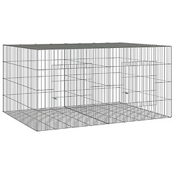 vidaXL Cage à lapin 2 panneaux 110x79x54 cm Fer galvanisé