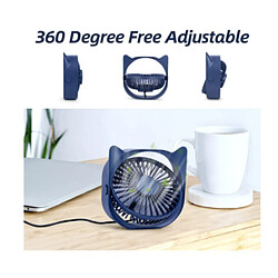 Acheter Ventilateur, Petit Ventilateur de Bureau CHRONUS USB, Ventilateur de Bureau Silencieux Portable à 3 Vitesses, ventilateur personnel rotatif à 360 degrés de 4 pouces (Bleu)