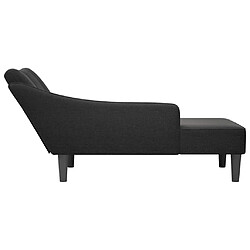 Acheter vidaXL Fauteuil long avec accoudoir droit noir tissu